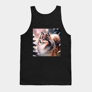 Finnish Lapphund In The Snow Tank Top